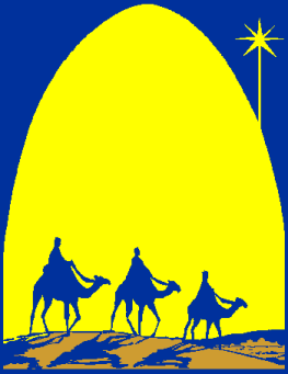 The Three Wise Men Following the Star to Bethlehem.