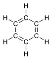 Benzene with alternating double bonds
