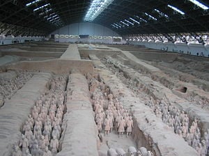 View of the largest excavation pit of the Terracotta Army.