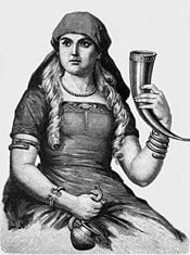 This early twentieth century depiction of Sif shows her with long blond hair.