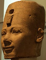 Early 18th dynasty statue head, perhaps Thutmose I (British Museum)
