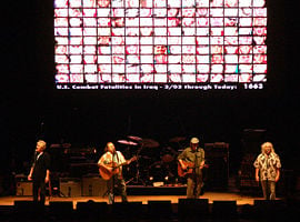 Left to right: Graham Nash, Stephen Stills, Neil Young, and David Crosby, August 2006.