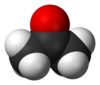 Space-filling model of acetone